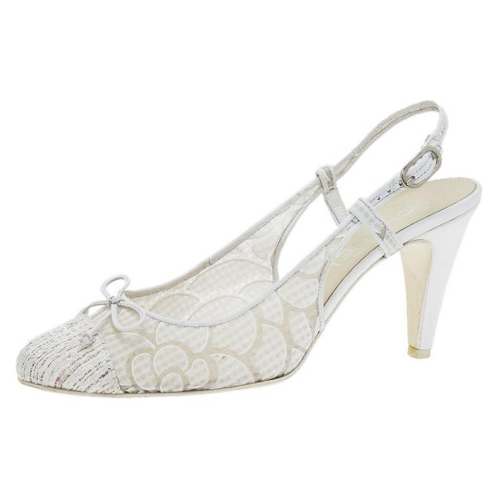 Chanel mesh sling back heels